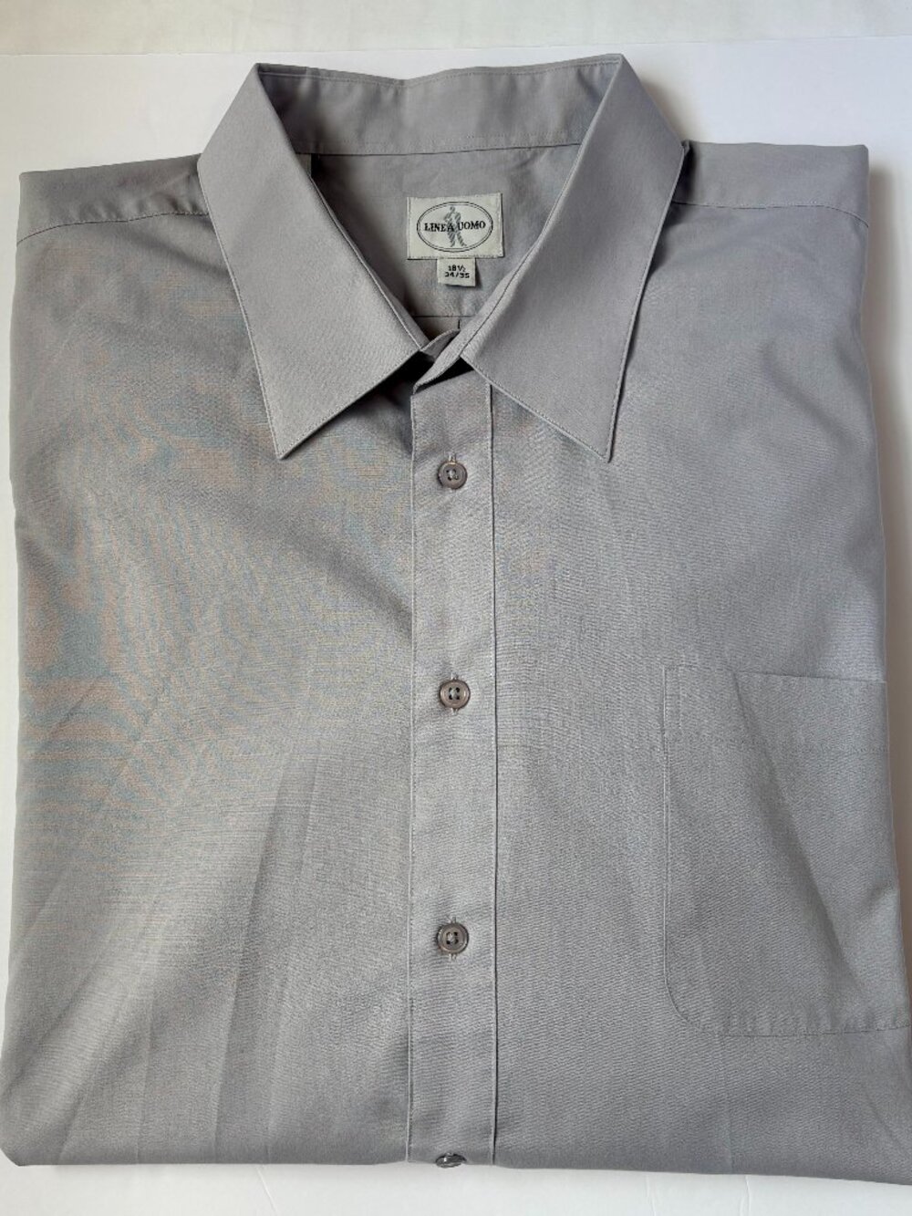 Line A Uomo Gray Long Sleeve Dress Shirt Size 18.5  Professional